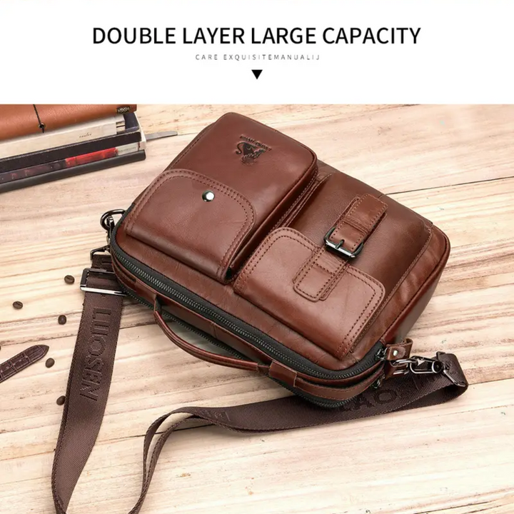 Grady | Classic Leather Shoulder Bag with Vintage Buckle Detail (BUY 1 GET 1 FREE)