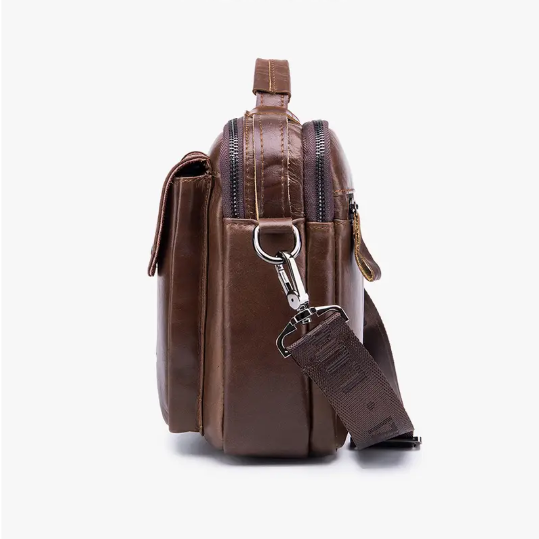 Grady | Classic Leather Shoulder Bag with Vintage Buckle Detail (BUY 1 GET 1 FREE)