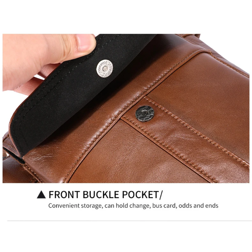 Colton | Slim Leather Crossbody with Flap Pocket Design