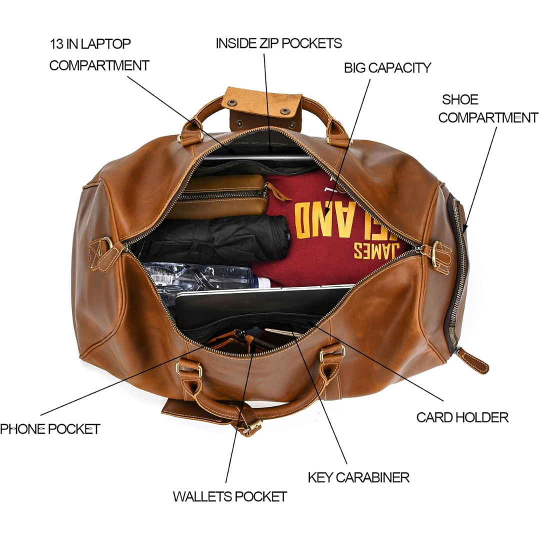 Easton | Full-Grain Leather Duffel for Travel and Weekends (BUY 1 GET 1 FREE)