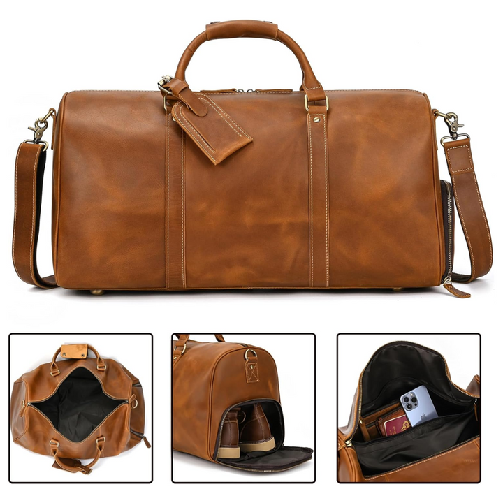 Easton | Full-Grain Leather Duffel for Travel and Weekends (BUY 1 GET 1 FREE)