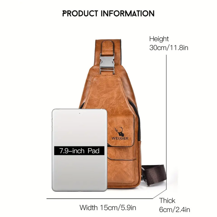 Daxton | Vertical Sling Bag with Secure Flap & Zips