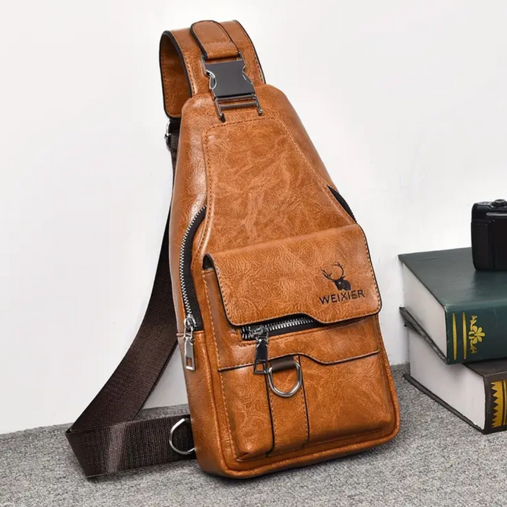Daxton | Vertical Sling Bag with Secure Flap & Zips
