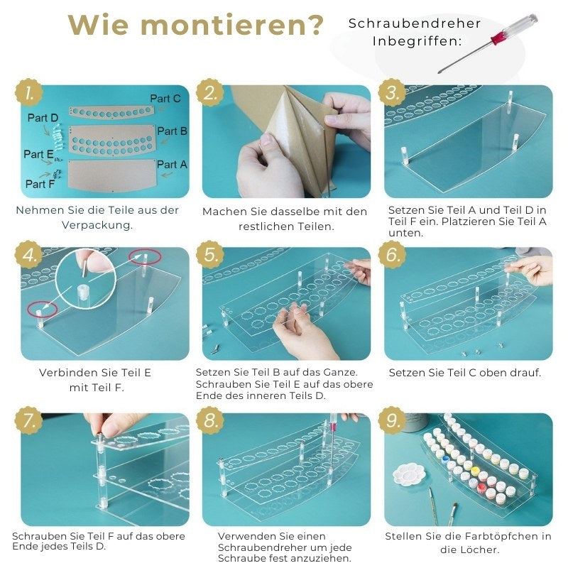 Farb- & Pinselhalter für Malen nach Zahlen