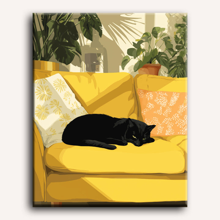 Malen nach Zahlen - Gelbes Sofa
