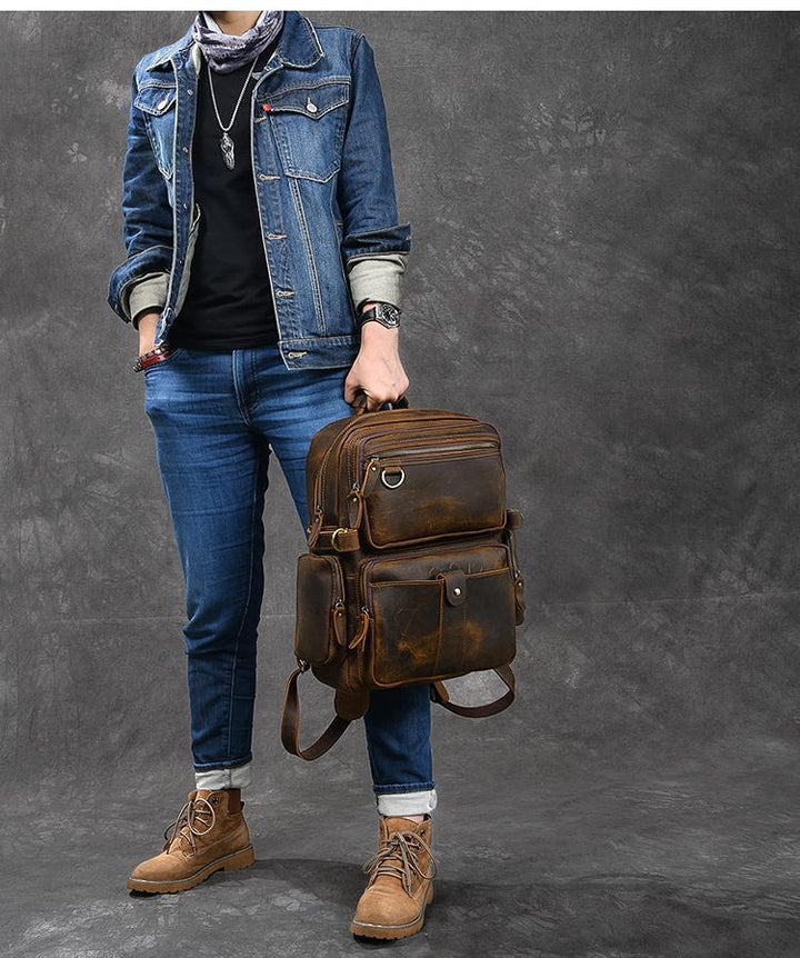 Basel | Brown Leather Backpack (BUY 1 GET 1 FREE)
