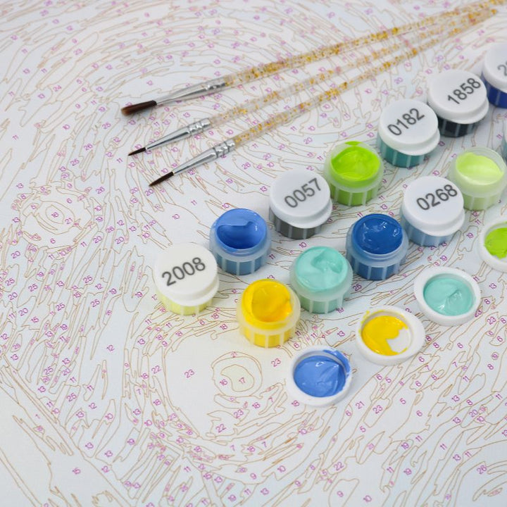 Malen nach Zahlen - Zwei ruhende Pinguine