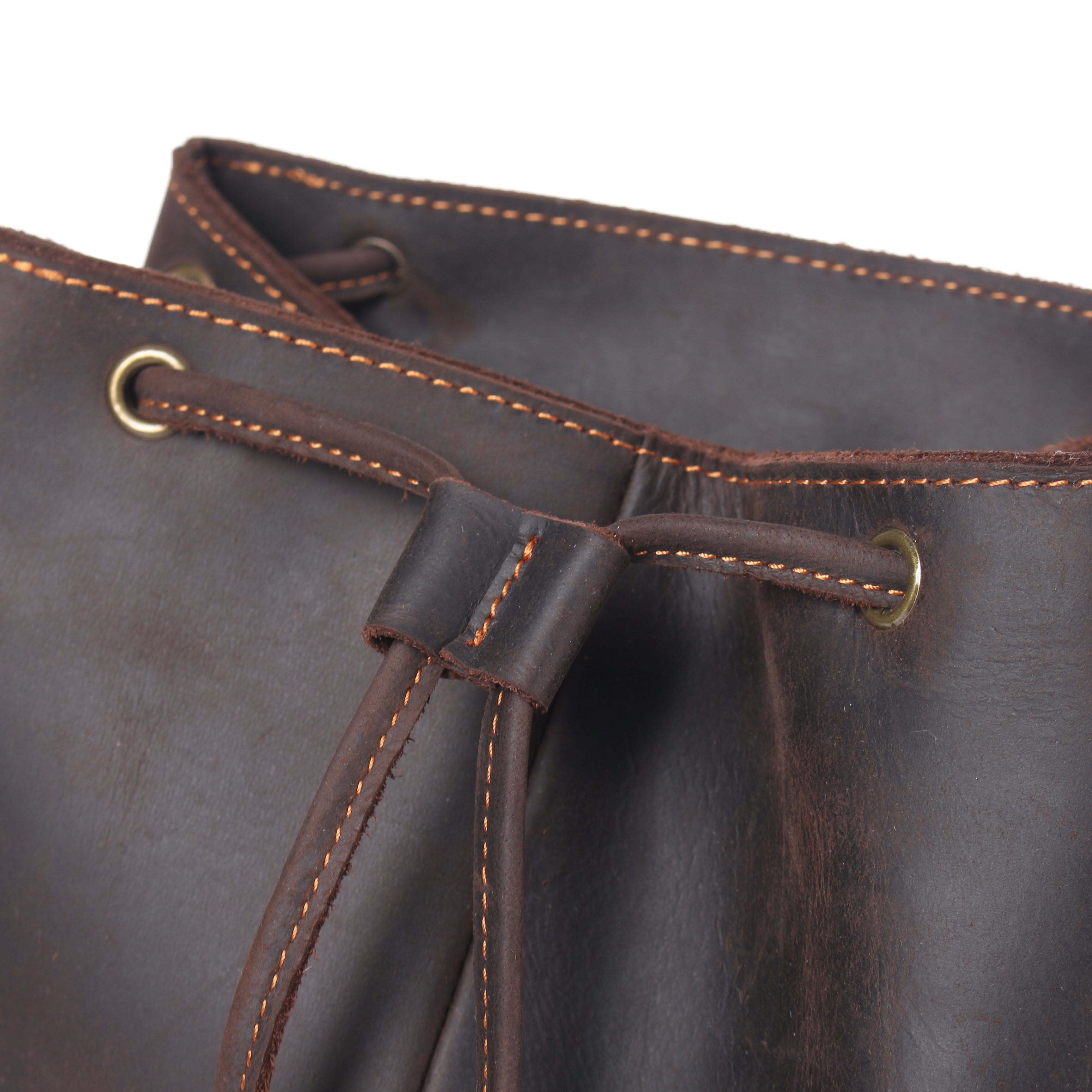 Flam | Leather Backpack with Drawstring