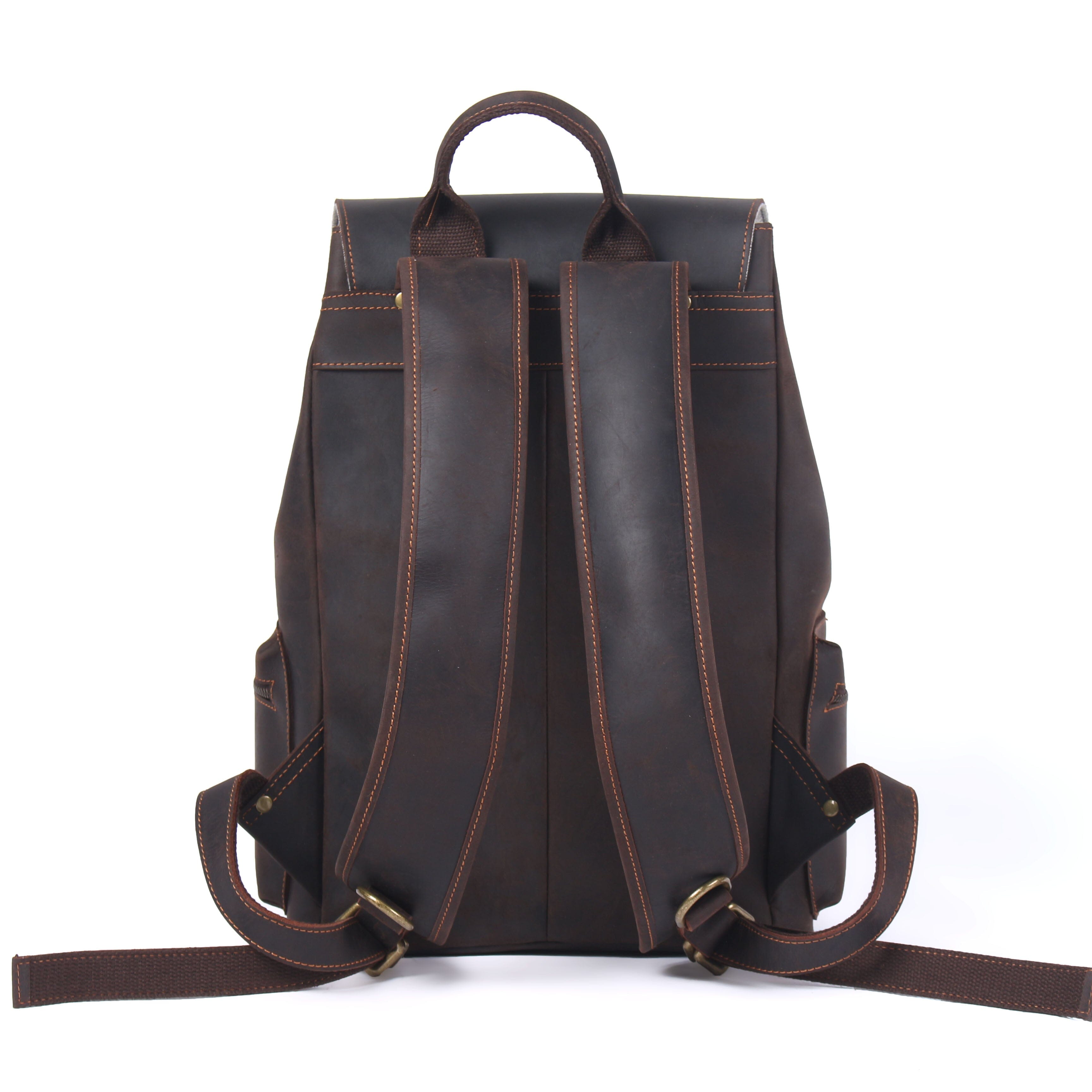 Flam | Leather Backpack with Drawstring