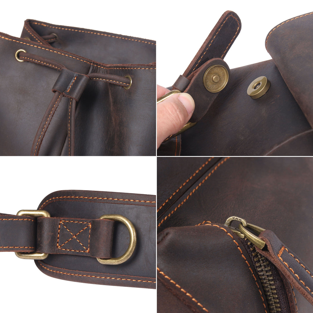 Flam | Leather Backpack with Drawstring (BUY 1 GET 1 FREE)