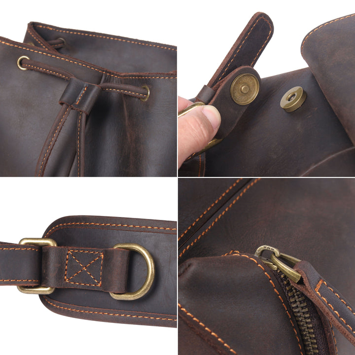 Flam | Leather Backpack with Drawstring (BUY 1 GET 1 FREE)