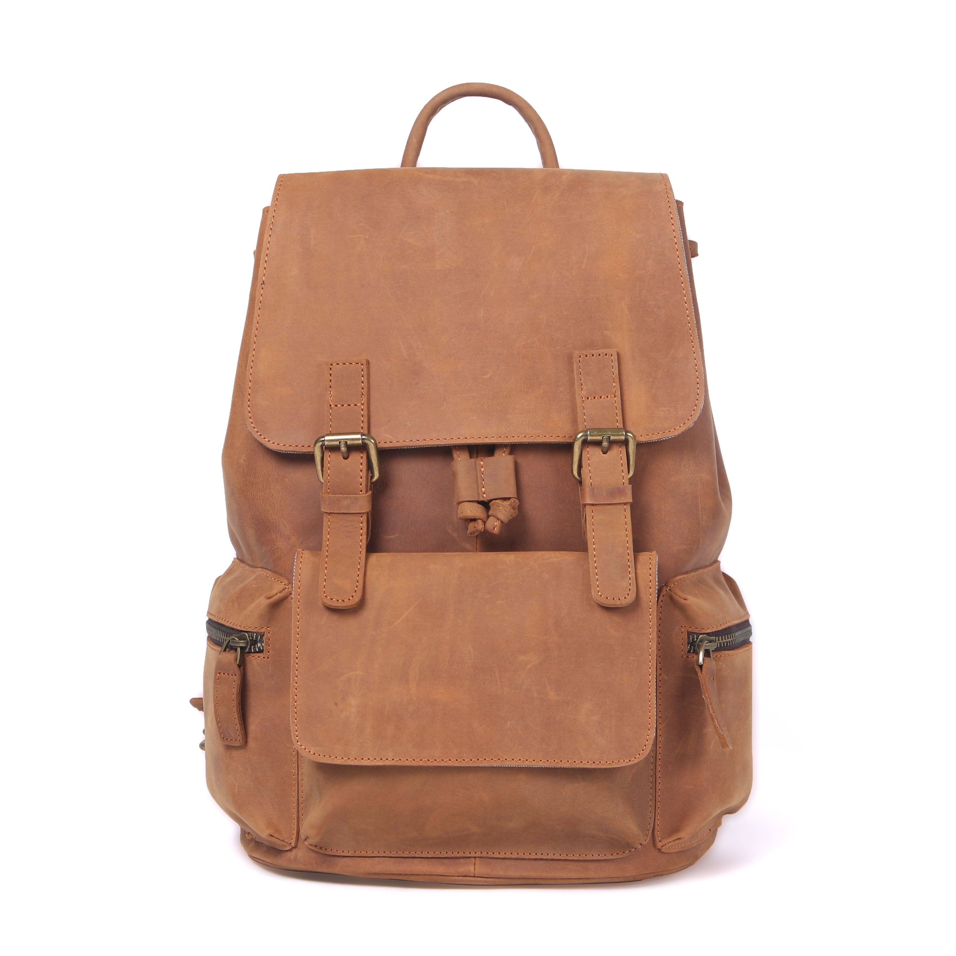 Flam | Leather Backpack with Drawstring