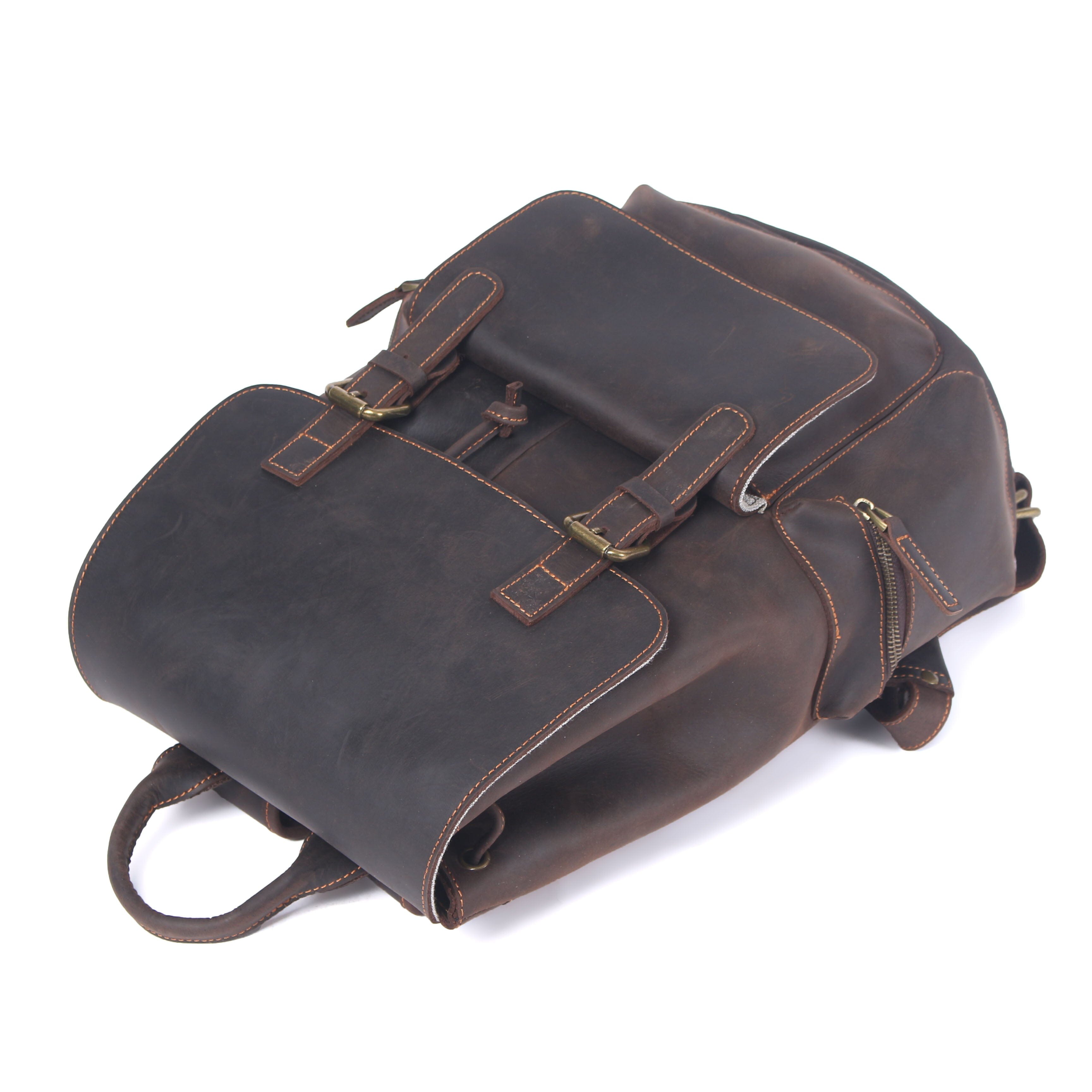 Flam | Leather Backpack with Drawstring