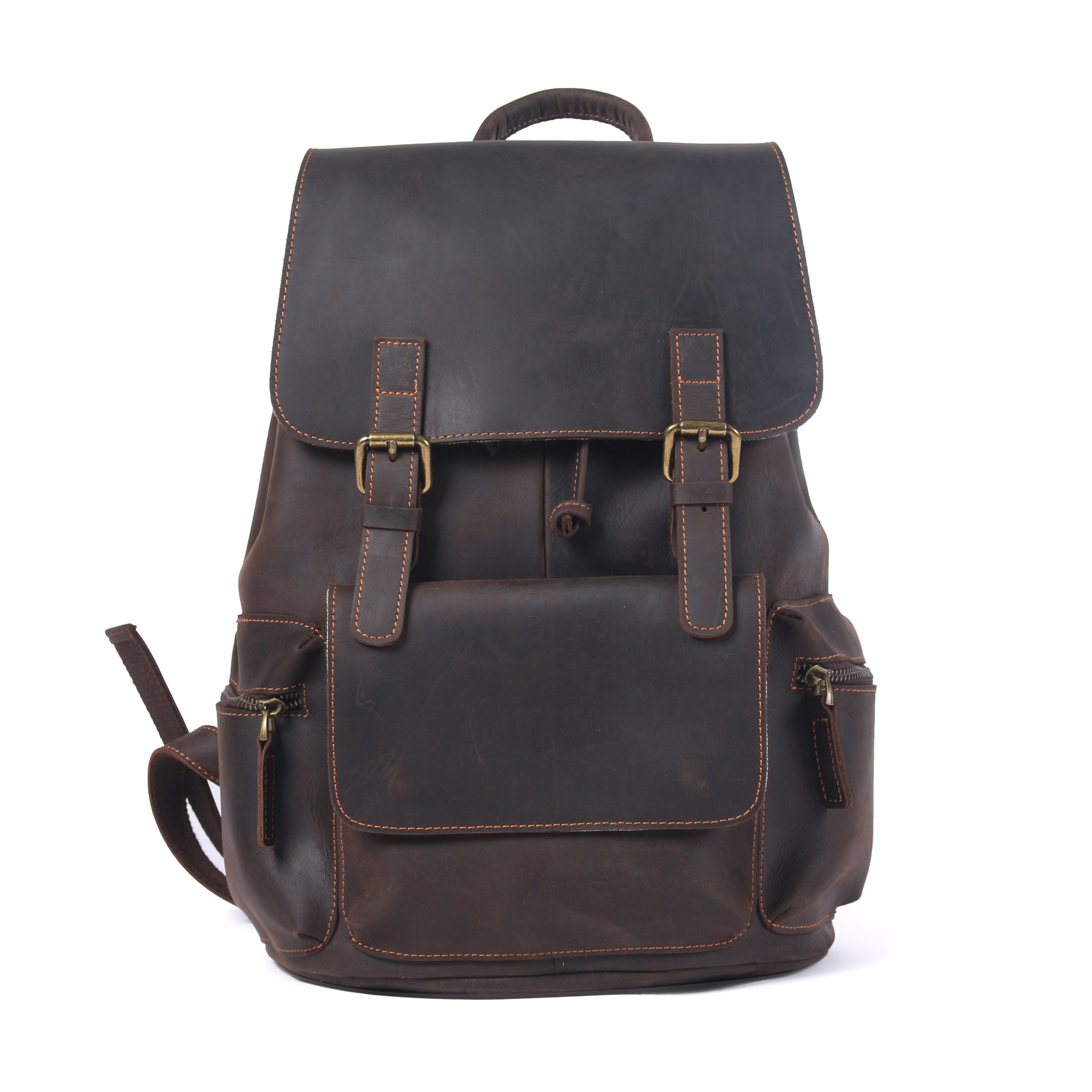 Flam | Leather Backpack with Drawstring
