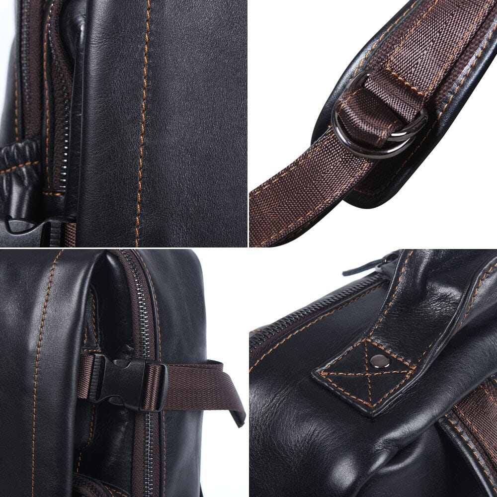 Isaac | Men's Black Leather Backpack (BUY 1 GET 1 FREE)