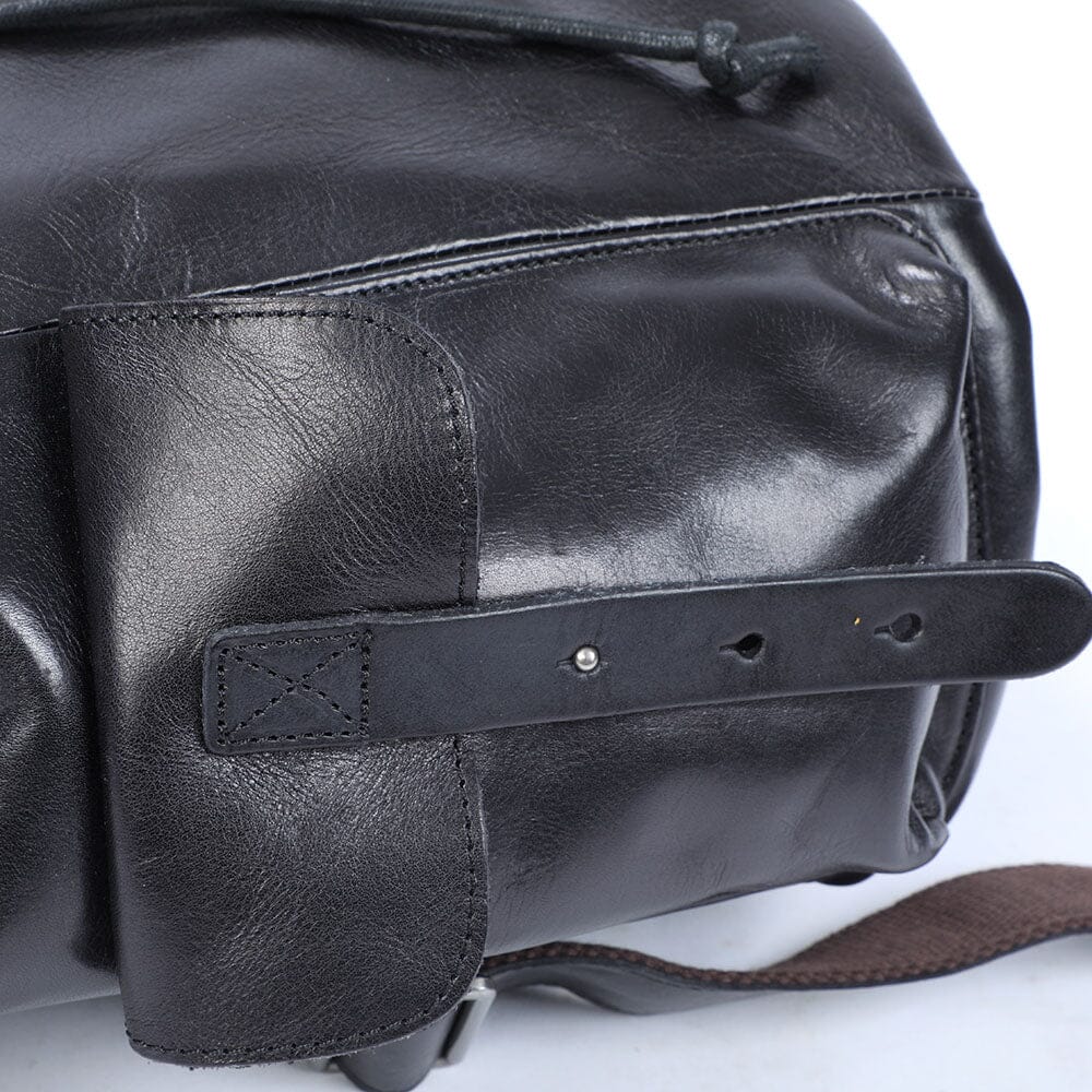 Bodo | Small Black Leather Backpack