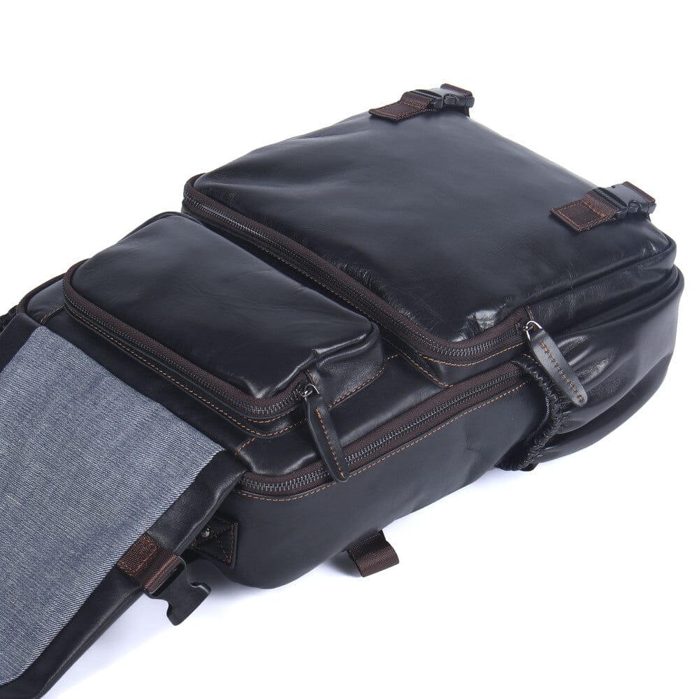 Isaac | Men's Black Leather Backpack (BUY 1 GET 1 FREE)