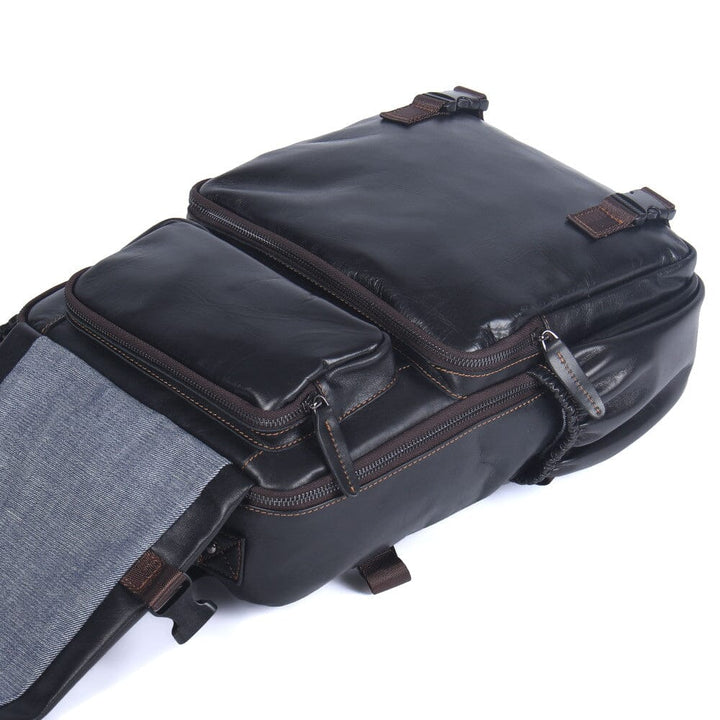 Isaac | Men's Black Leather Backpack (BUY 1 GET 1 FREE)