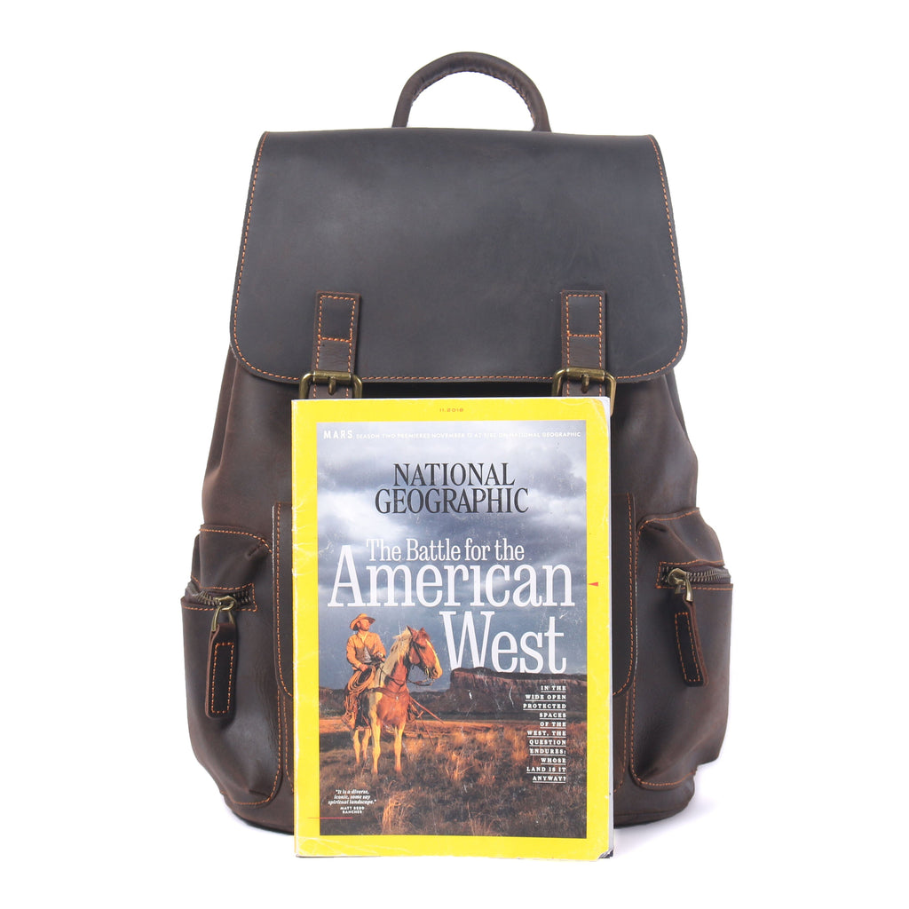 Flam | Leather Backpack with Drawstring