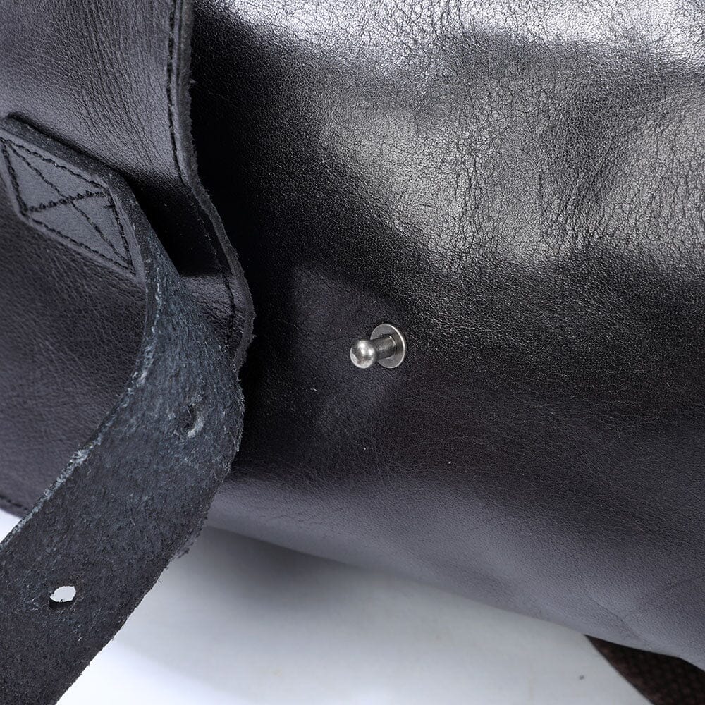 Bodo | Small Black Leather Backpack