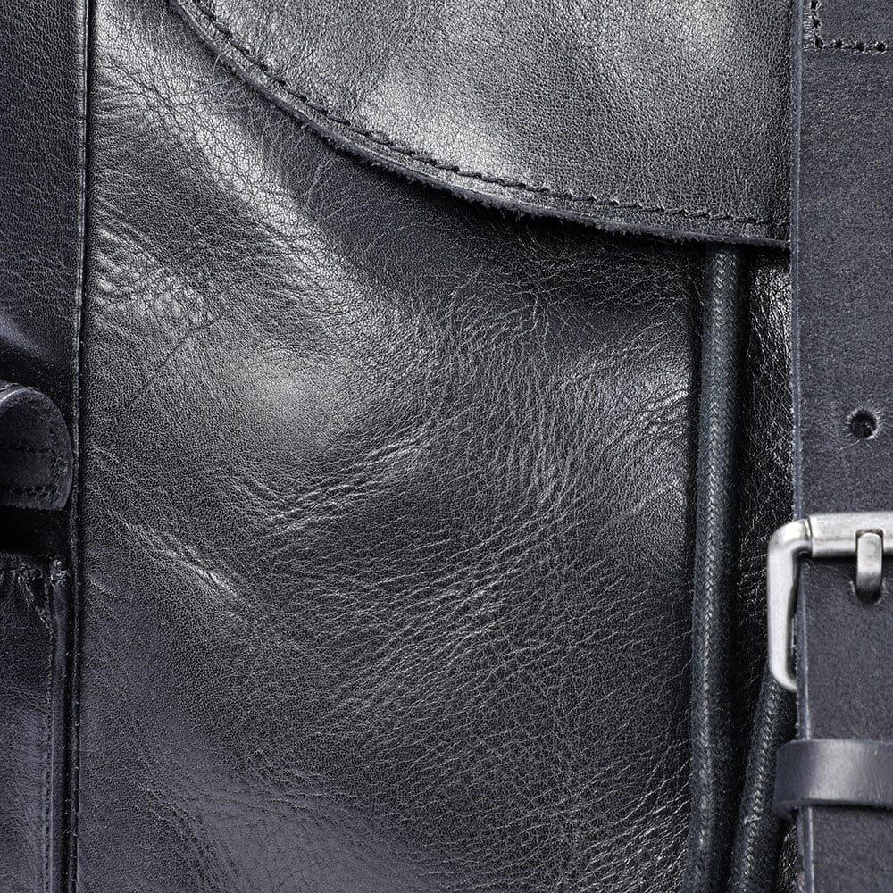 Bodo | Small Black Leather Backpack