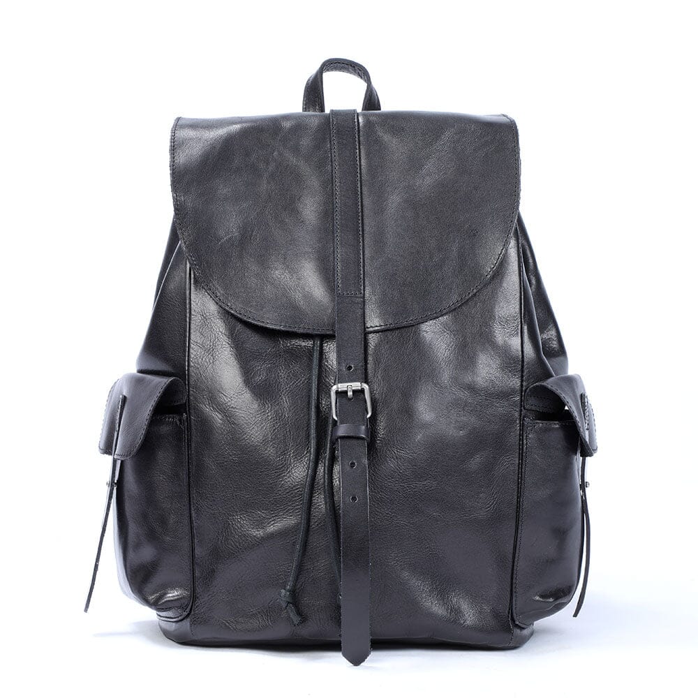 Bodo | Small Black Leather Backpack