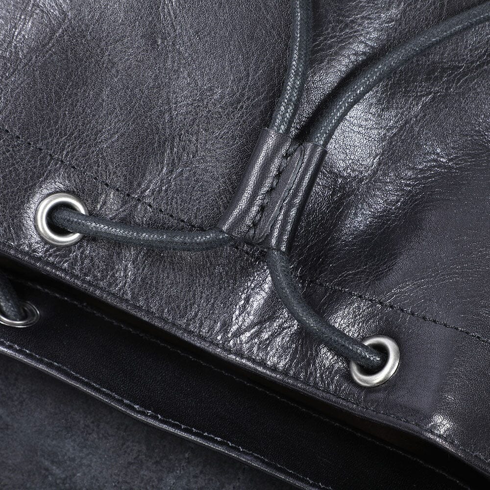 Bodo | Small Black Leather Backpack