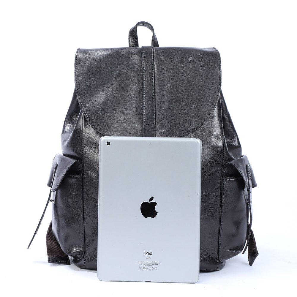 Bodo | Small Black Leather Backpack