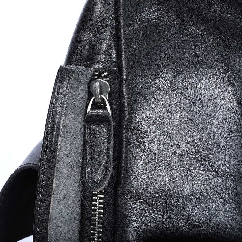 Bodo | Small Black Leather Backpack