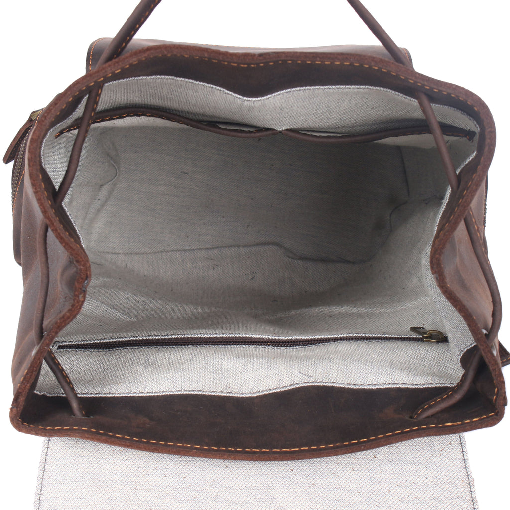 Flam | Leather Backpack with Drawstring