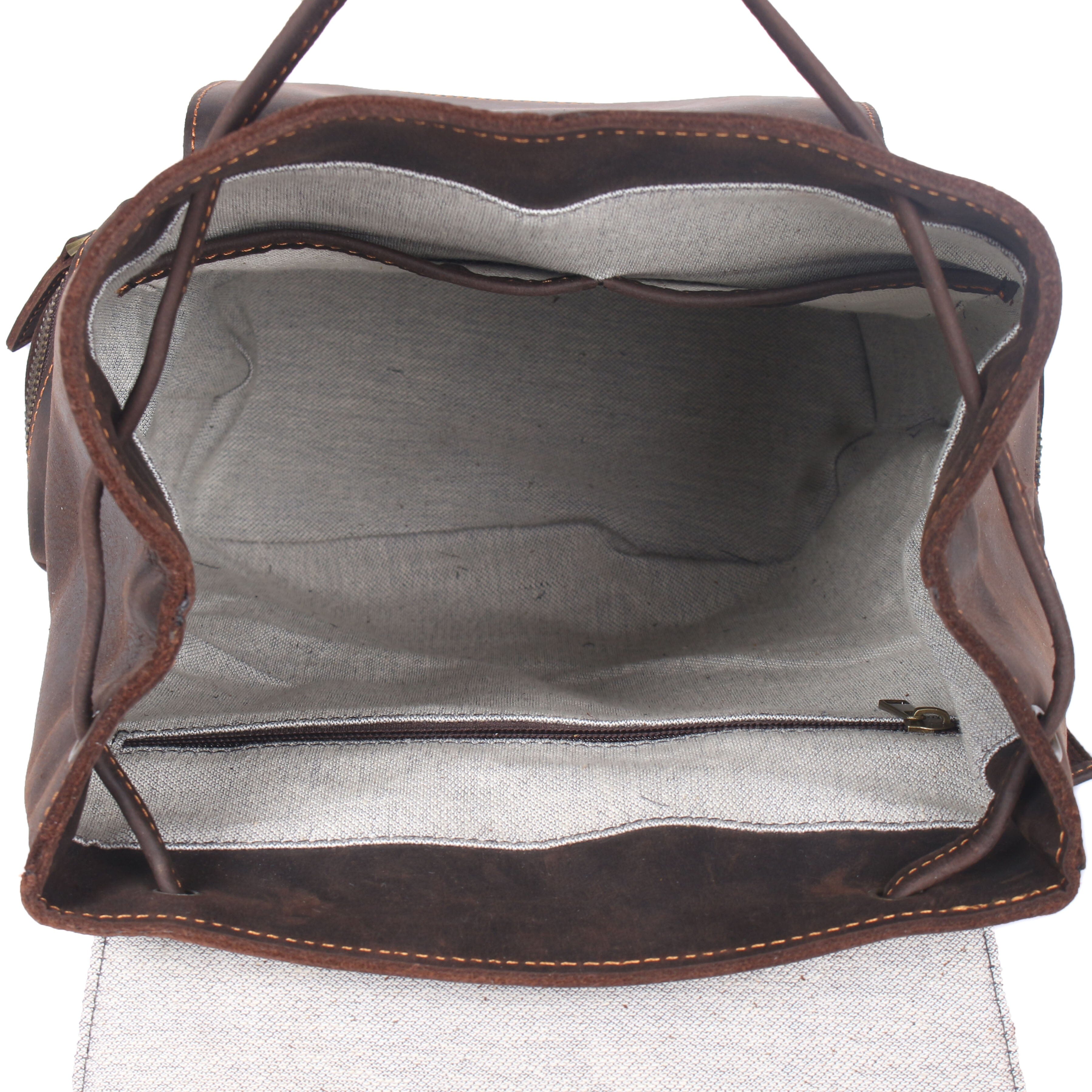 Flam | Leather Backpack with Drawstring